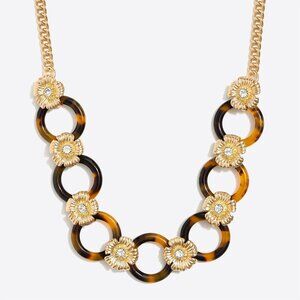 JCrew 🌟 Tortoise link and flower statement necklace